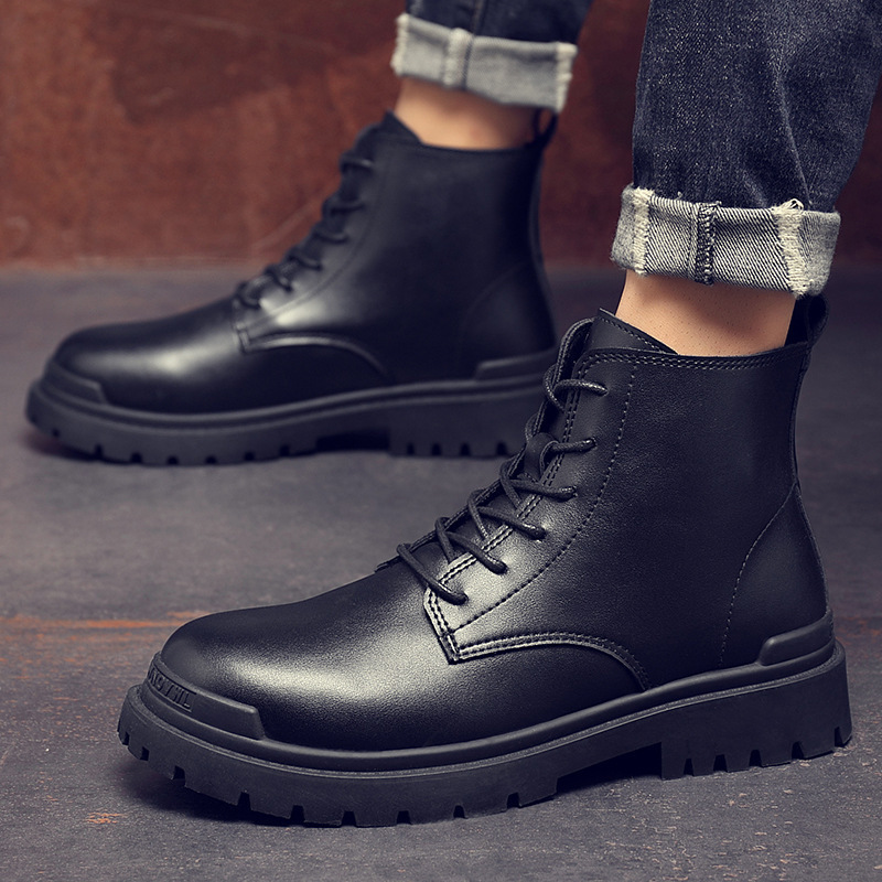 New Men's Casual Leather British Retro Martin Boots